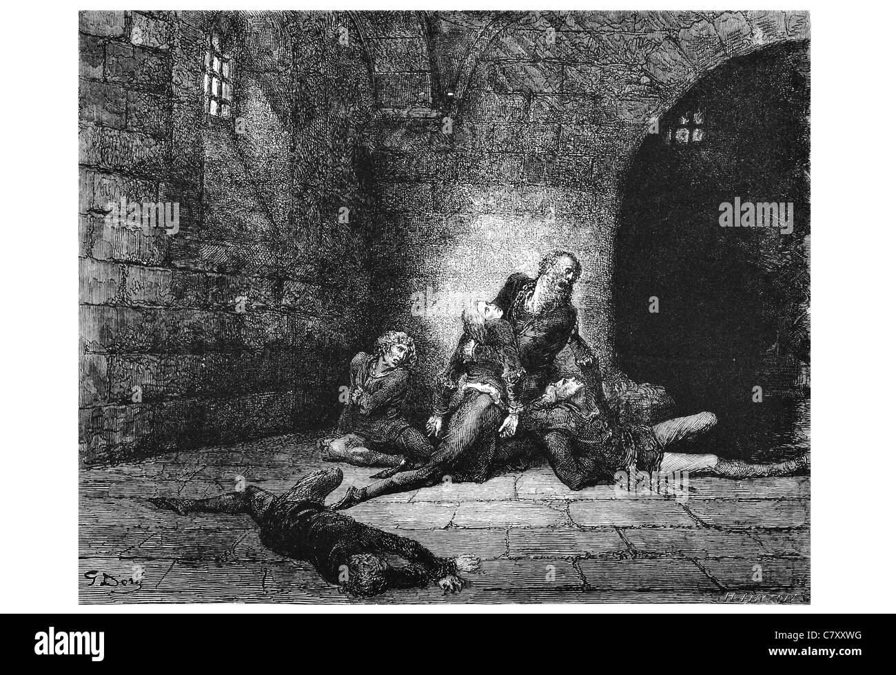 Kerker Gefängnis gefangen hat keine Hilfe Schmerzen Schmerz Folter Gefängnis Stockfoto