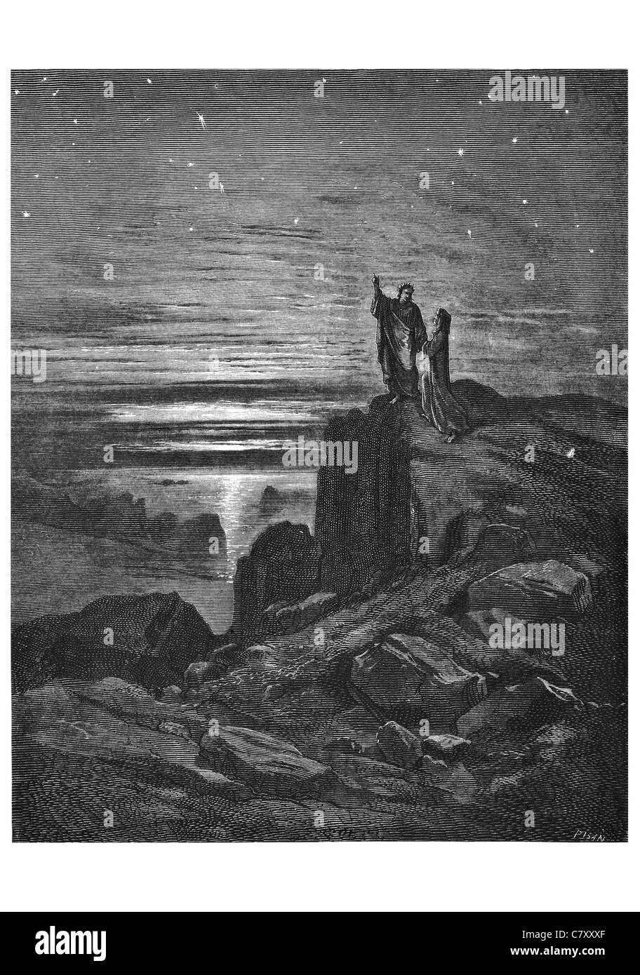 Von dort ausstellenden erblickten wir wieder die Sterne Sterne Nacht Himmel Stockfoto