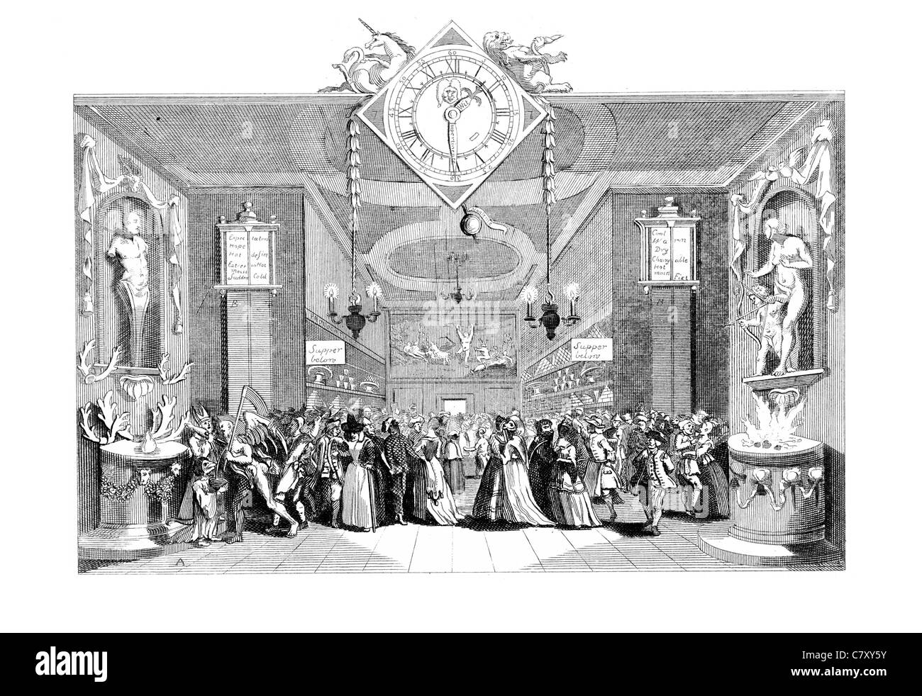 Masquerade Ball bal Masqué Ticket Event Kostüm Maske maskiert Verkleidung feiern Karneval aufwendige Feier feiern Stockfoto