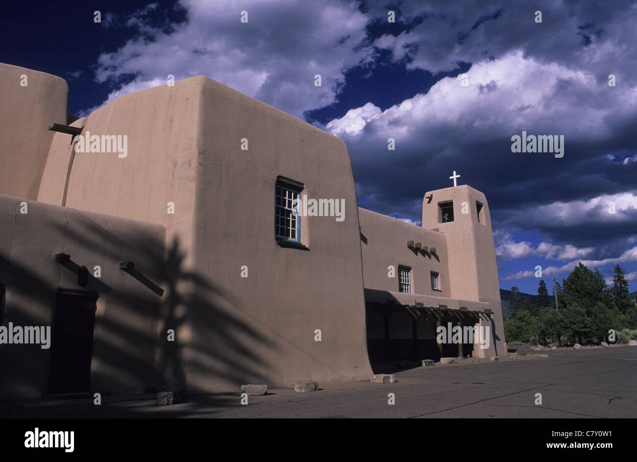 Christo Rey Kirche Santa Fe, New Mexico, Nordamerika, USA Stockfoto