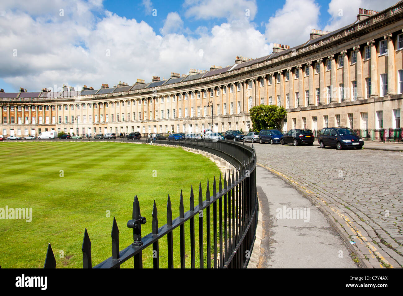 Das berühmte Royal Crescent bei Bad Somerset England UK Stockfoto