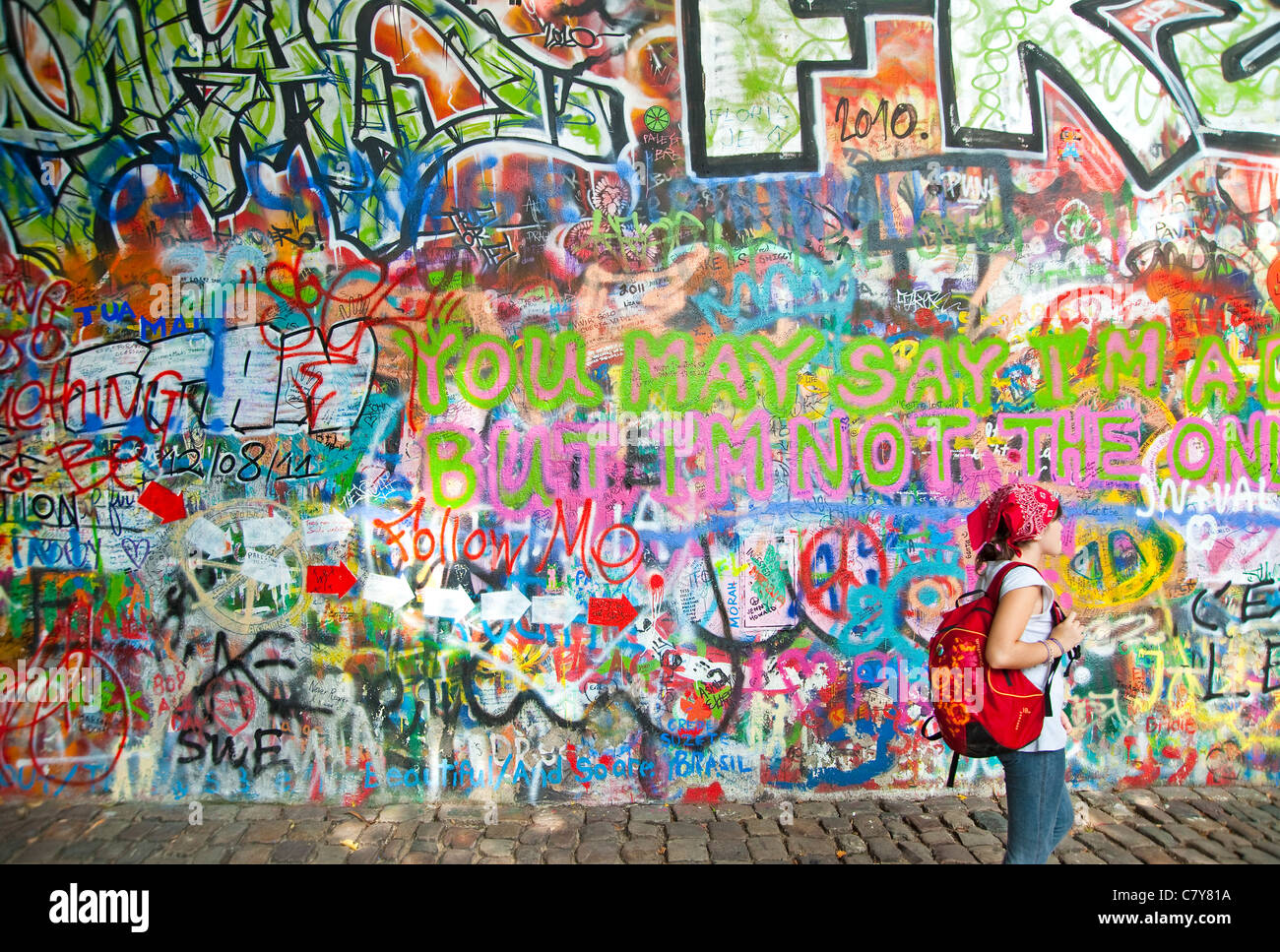 John-Lennon-Mauer in Prag, Tschechische Republik Stockfoto