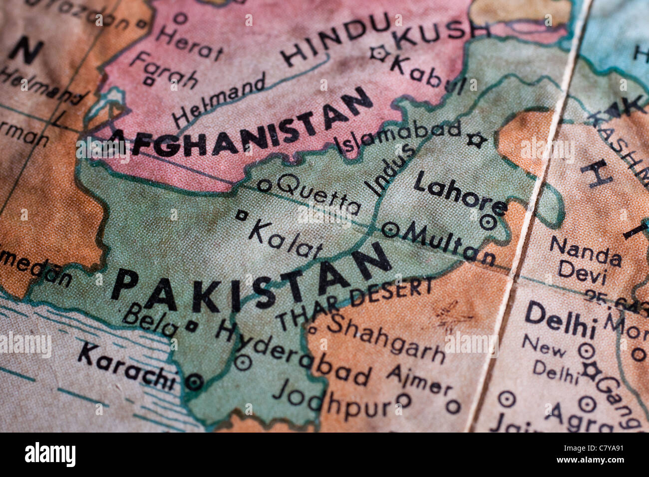 Karte von Pakistan und Afghanistan Stockfoto