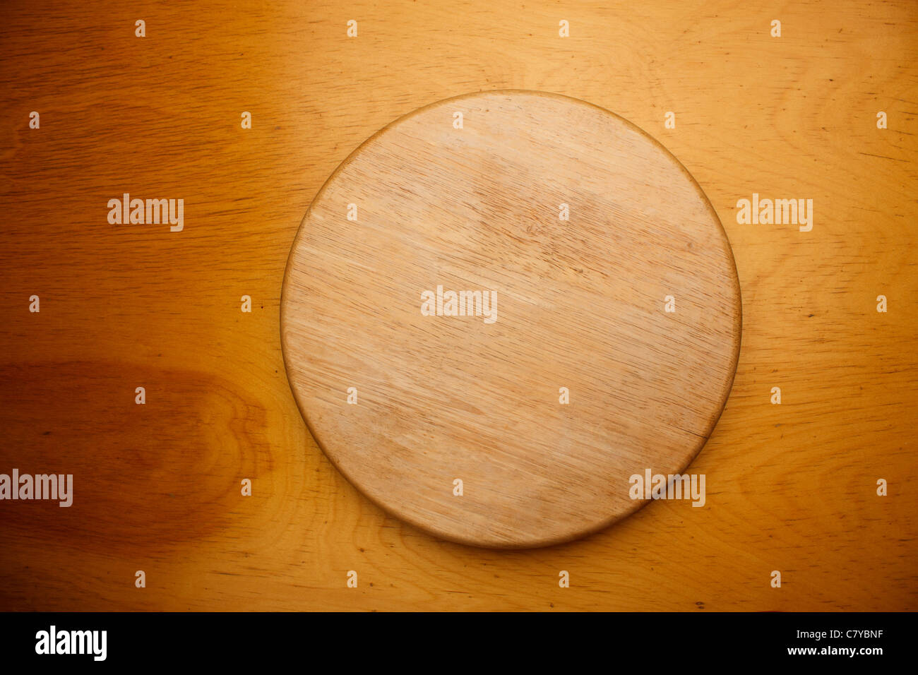 Top Holz Küche Plattenspieler auf Holzuntergrund Stockfoto