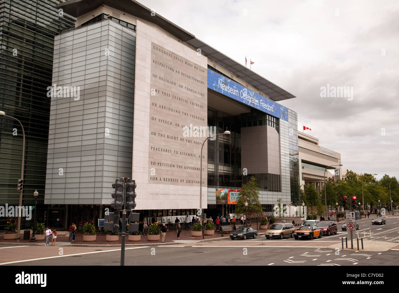 Das äußere des Gebäudes Newseum, Washington DC USA Stockfoto