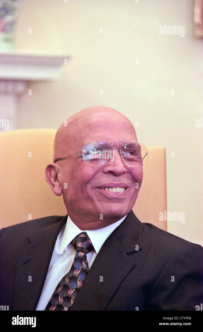König Hussein von Jordanien im Weißen Haus in Washington 5. Januar 1999 in Washington, DC. Stockfoto