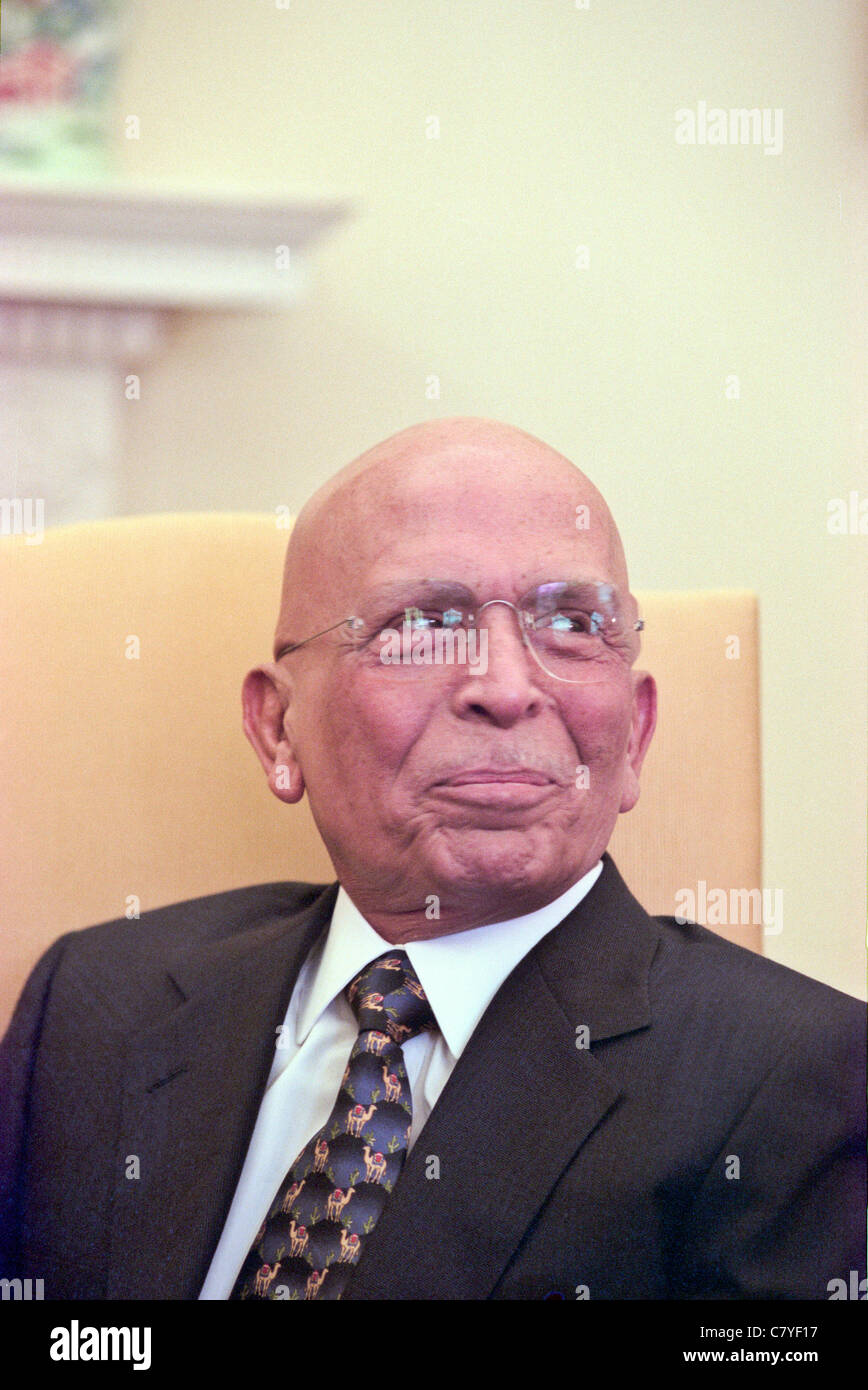 König Hussein von Jordanien im Weißen Haus in Washington 5. Januar 1999 in Washington, DC. Stockfoto