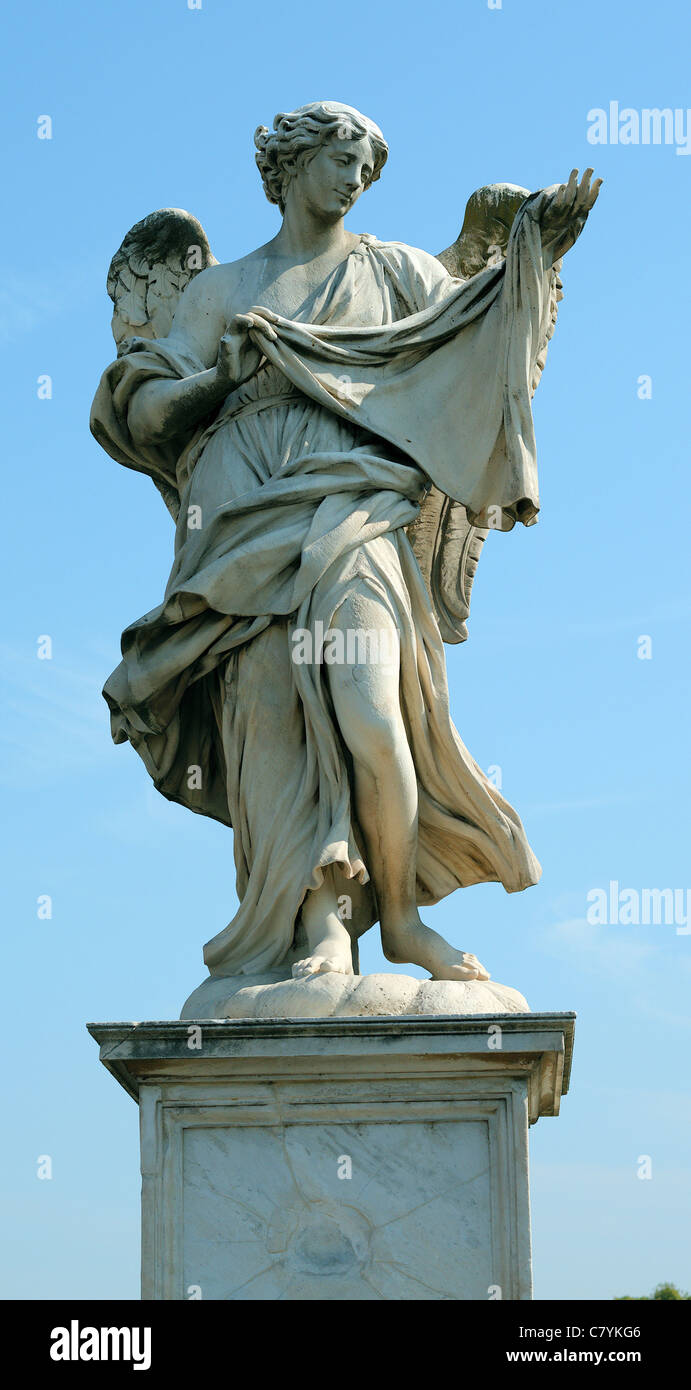 Statue des Engels Ponte Sant Angelo Saint s Engel Brücke Rom Stockfoto