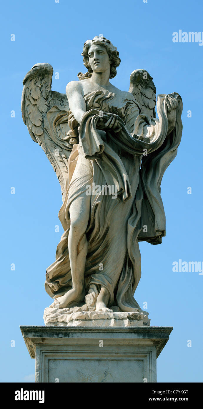 Statue des Engels Ponte Sant Angelo Saint s Engel Brücke Rom Stockfoto