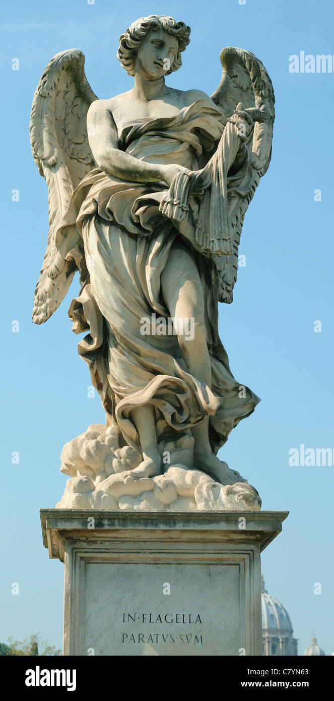 Statue des Engels Ponte Sant Angelo Saint s Engel Brücke Rom Stockfoto