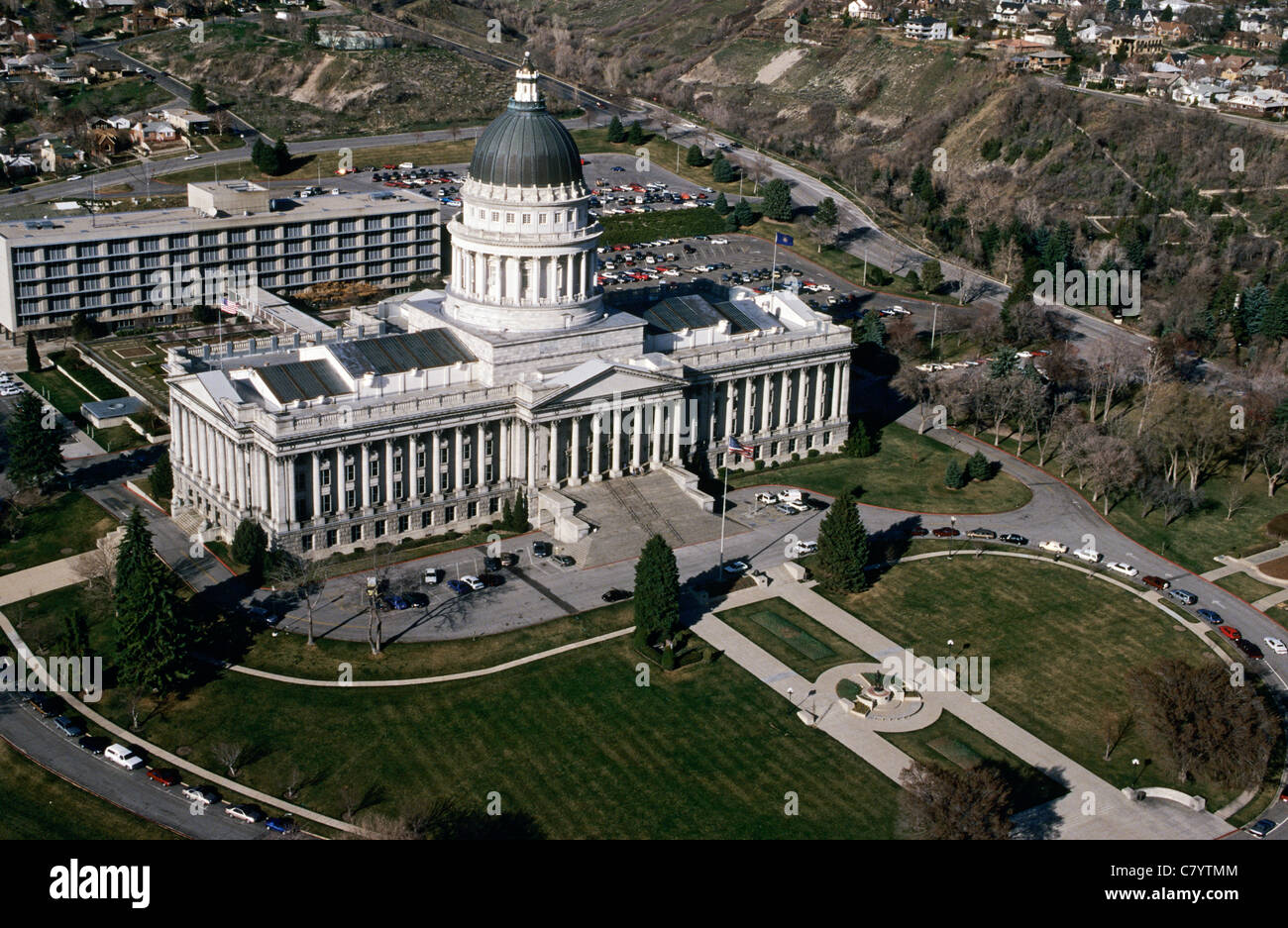 Kapitol von Utah - Salt Lake City, USA aus der Luft Stockfoto