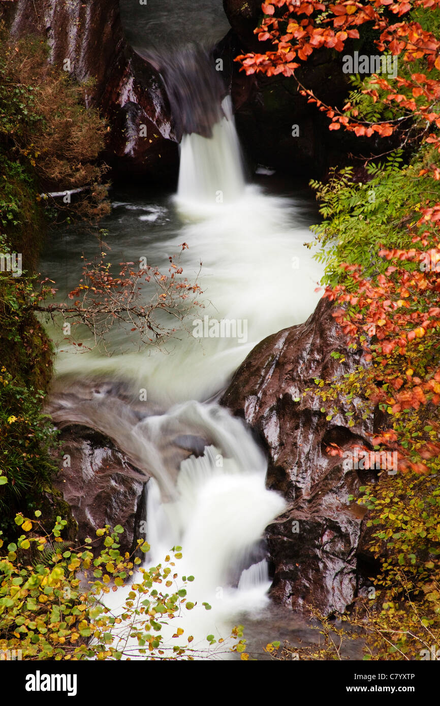 Herbst-Landschaft Wasserfall natürlichen Park Saja Nansa Kantabrien Spanien Stockfoto
