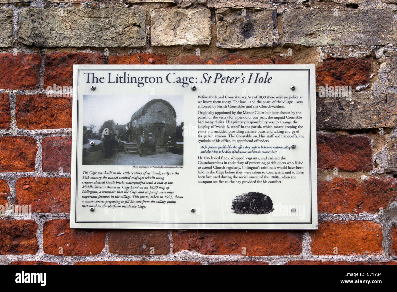Litlington Käfig oder St Peters Loch Litlington Hertfordshire Stockfoto