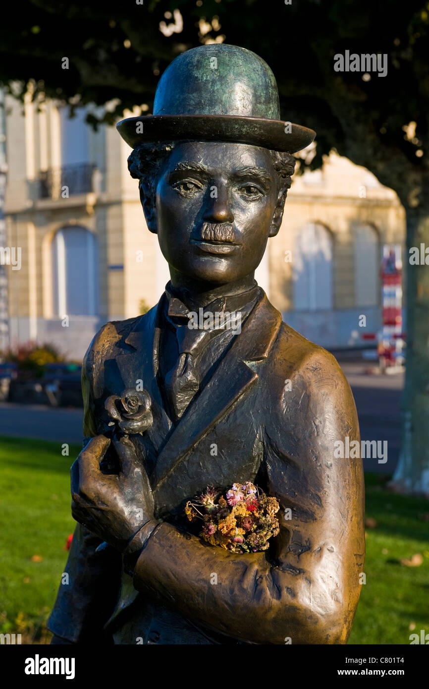 Charlie Chaplin-Statue, Vevey, Schweiz Stockfoto