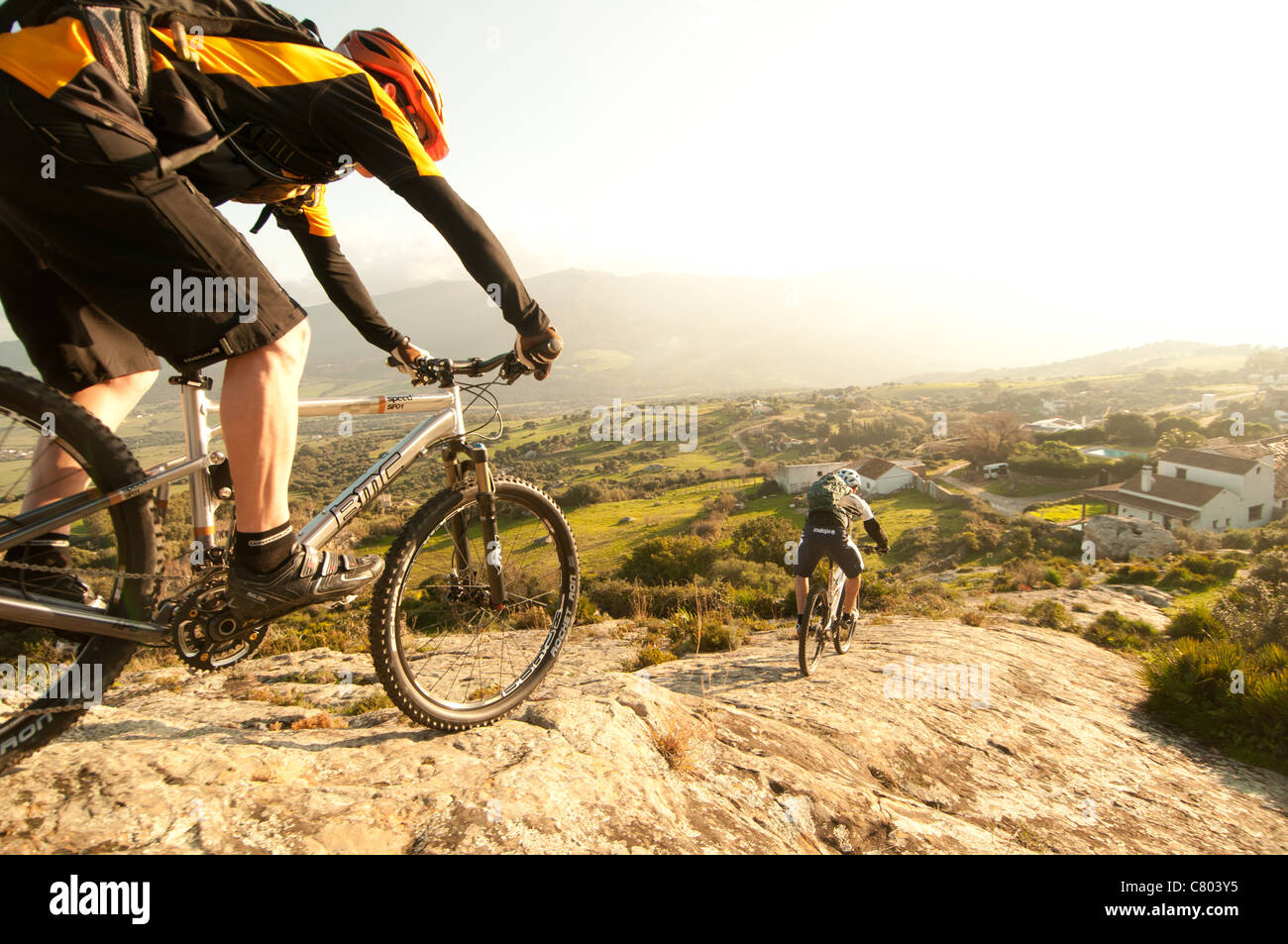 Mountainbiken in Südspanien Stockfoto