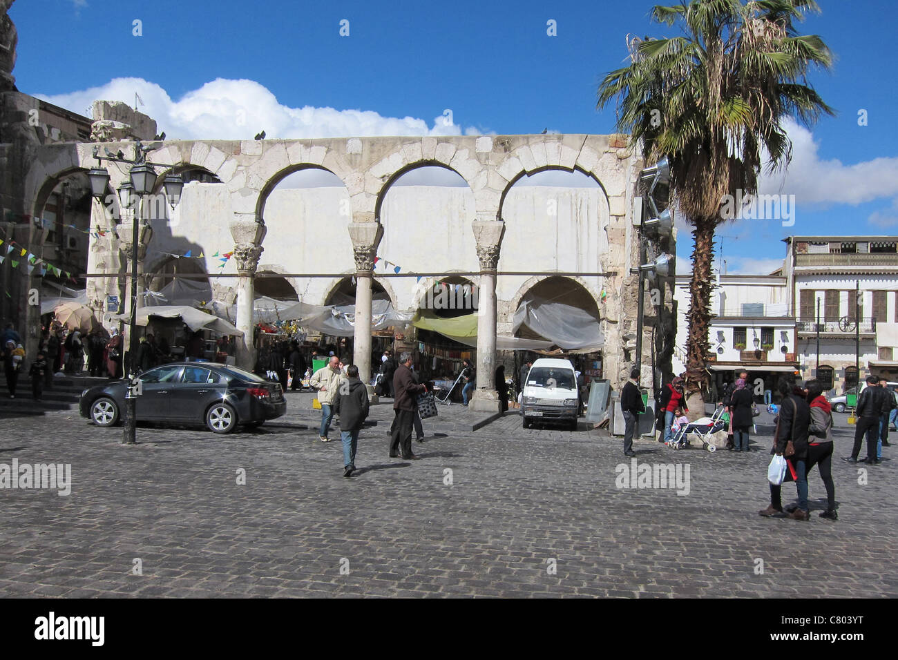 Umayyaden-Moschee, Umayyaden Moschee Omajaden Moschee Syrien, Syrien, Damaskus Tempel des Jupiter Dasmskus Stockfoto