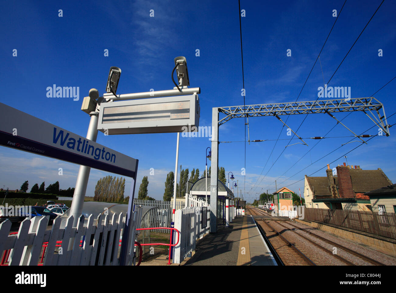 Der Bahnhof in Watlington in Norfolk. Stockfoto