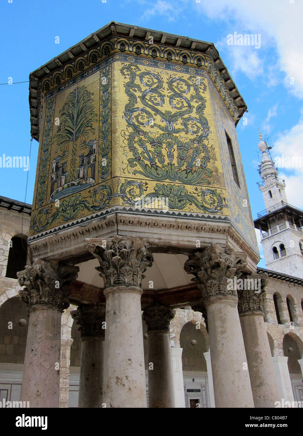 Umayyaden-Moschee, Umayyaden Moschee Omajaden Moschee Syrien, Damaskus, Syrien, Damaskus Stockfoto