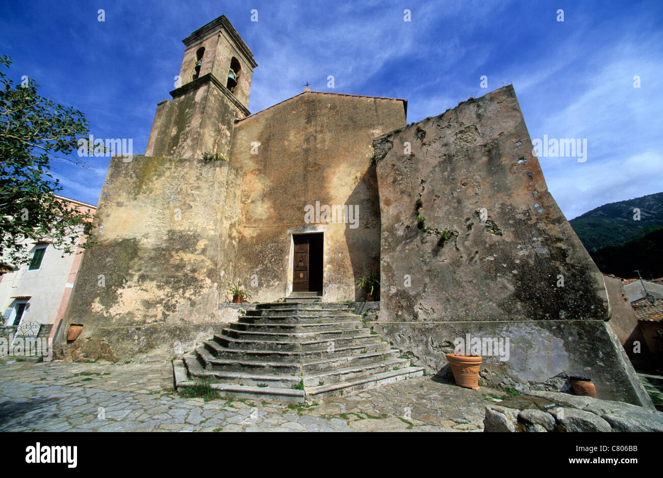 Toskana, Insel Elba, Poggio Dorf Kirche Stockfoto