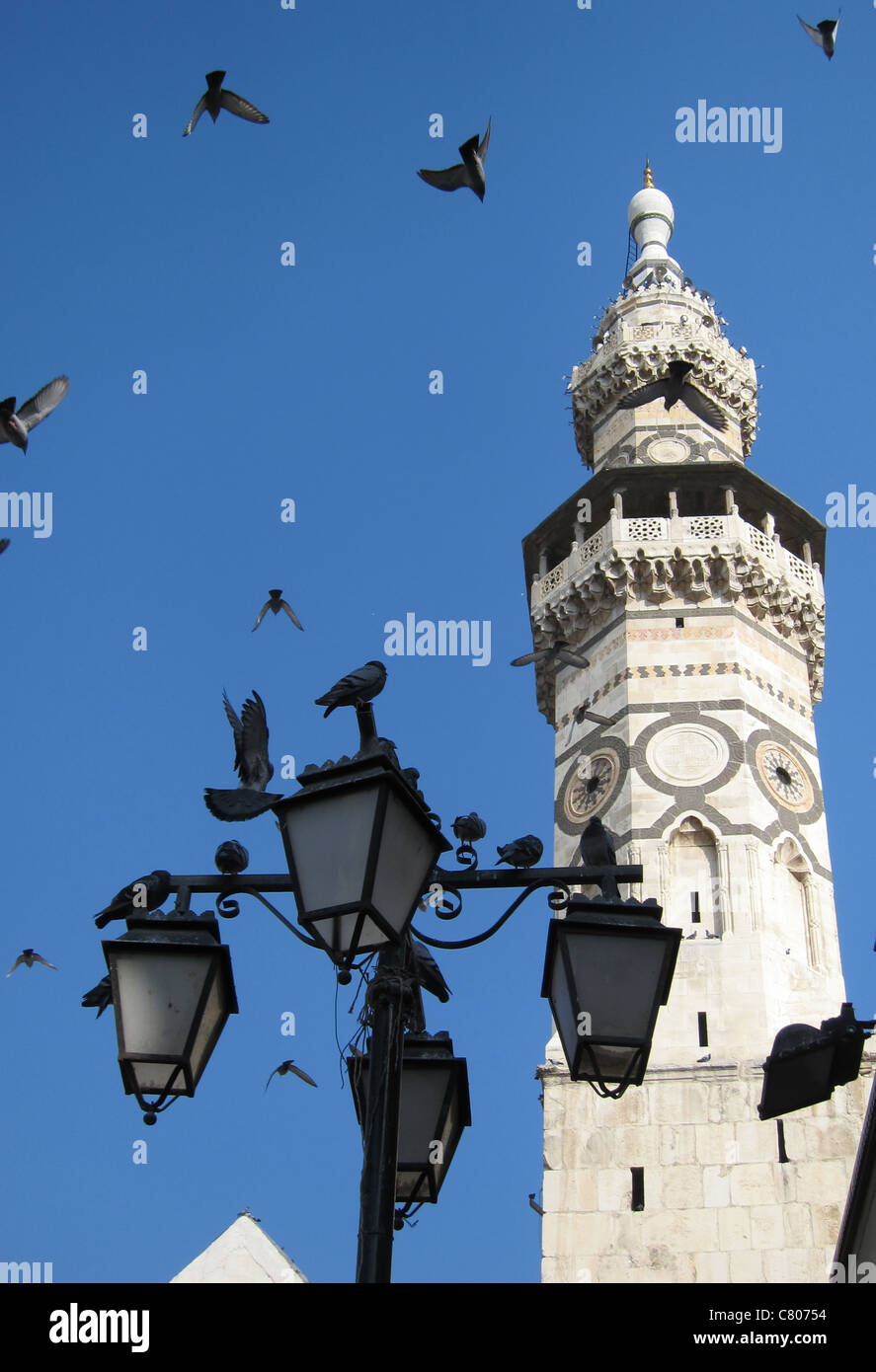 Umayyaden-Moschee, Umayyaden Moschee Omajaden Moschee Syrien, Syrien, Dasmskus, Damaskus Minarette Stockfoto