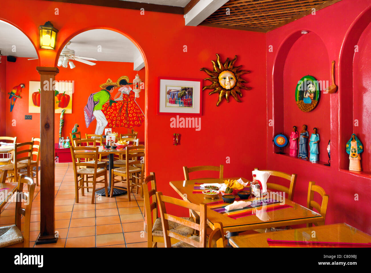 Mexikanisches Restaurant Interieur Stockfotografie Alamy