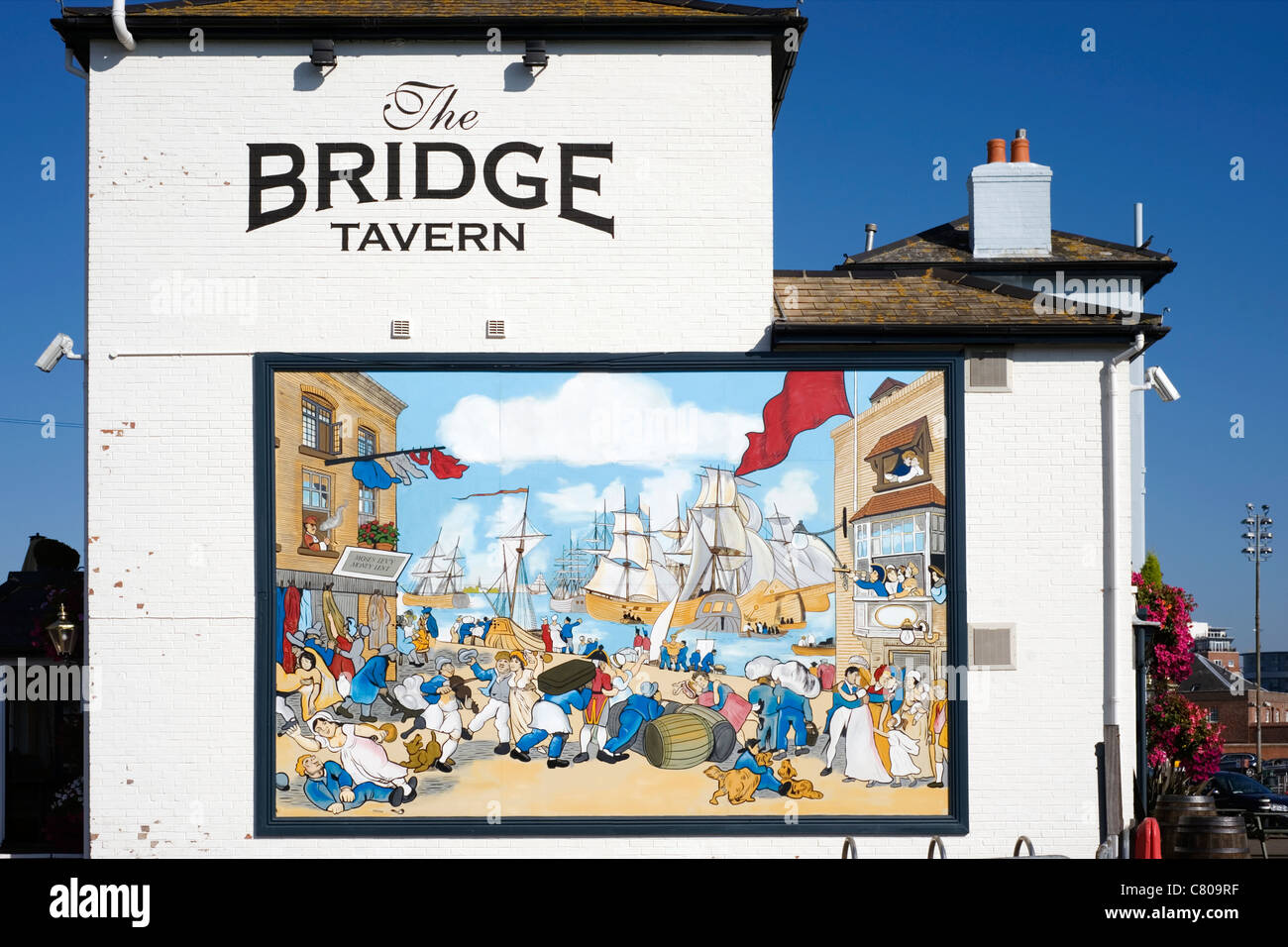 traditionelle Gastwirtschaft der Brücke-Taverne im alten Portsmouth England uk Stockfoto
