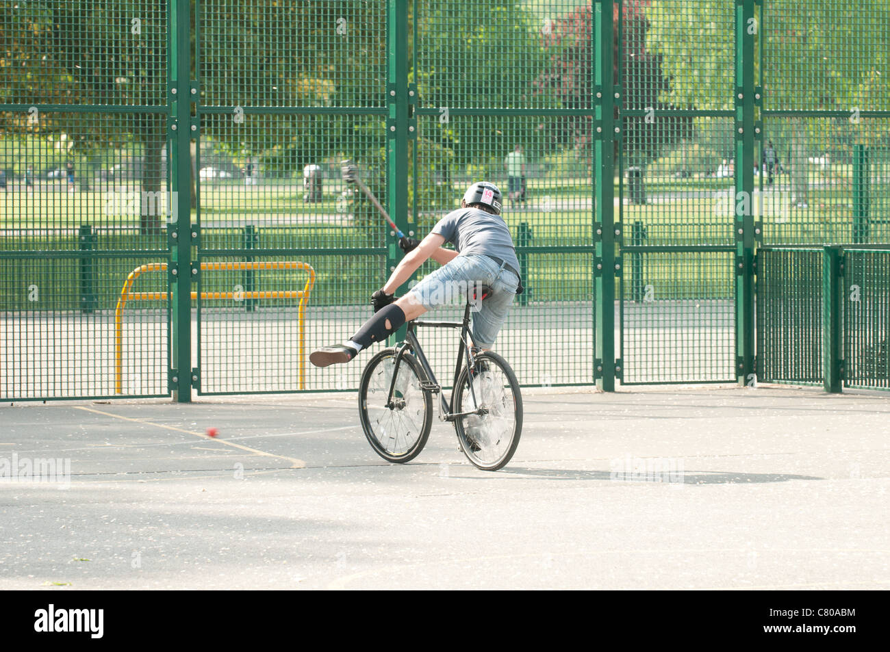 Fahrrad-Polo in Brighton, England. Stockfoto