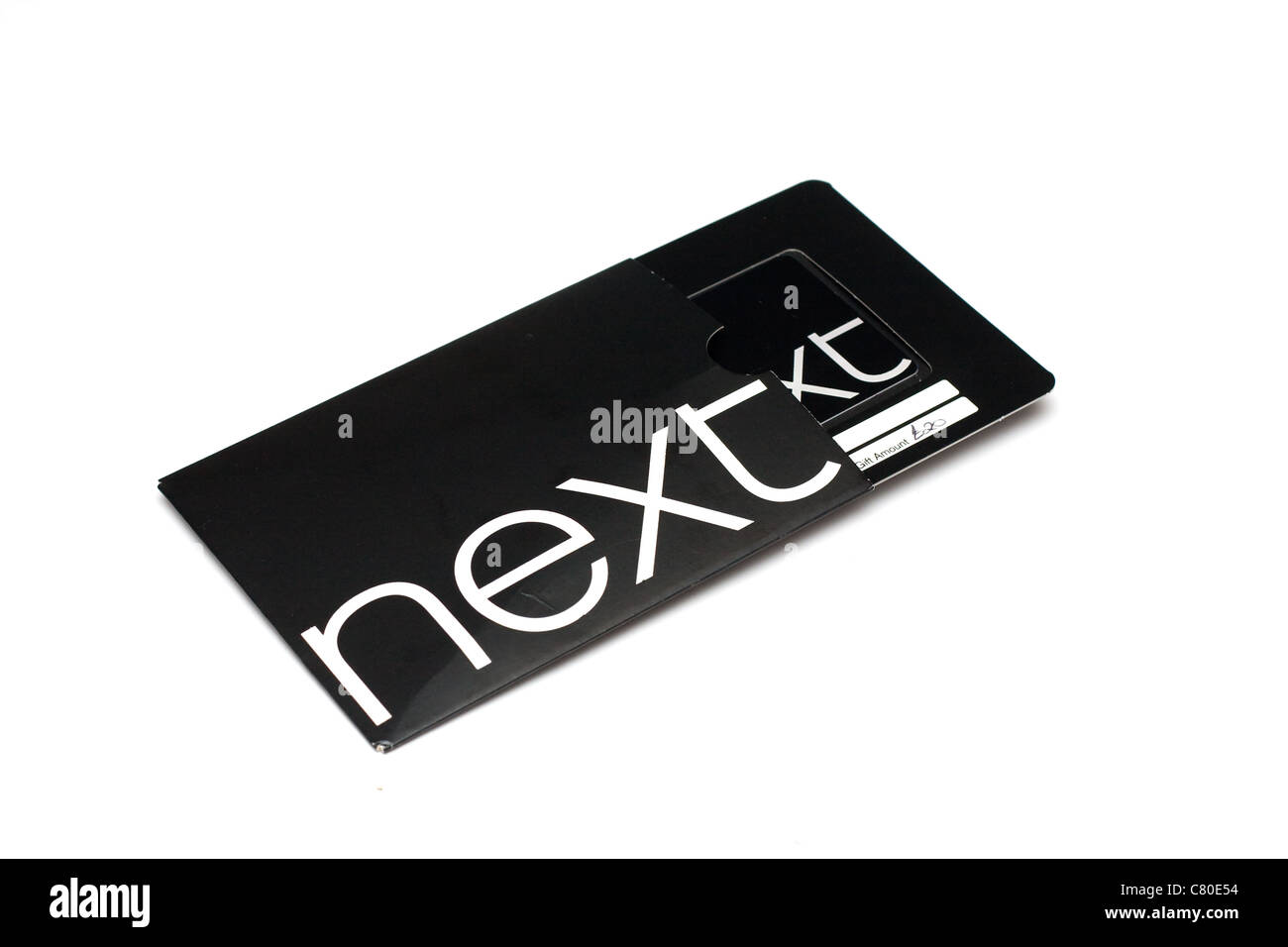 Schnitt aus einem Geschenk-Gutschein von weiter, einem britischen High Street Store zeigt den Wert der Geber geschrieben. Stockfoto