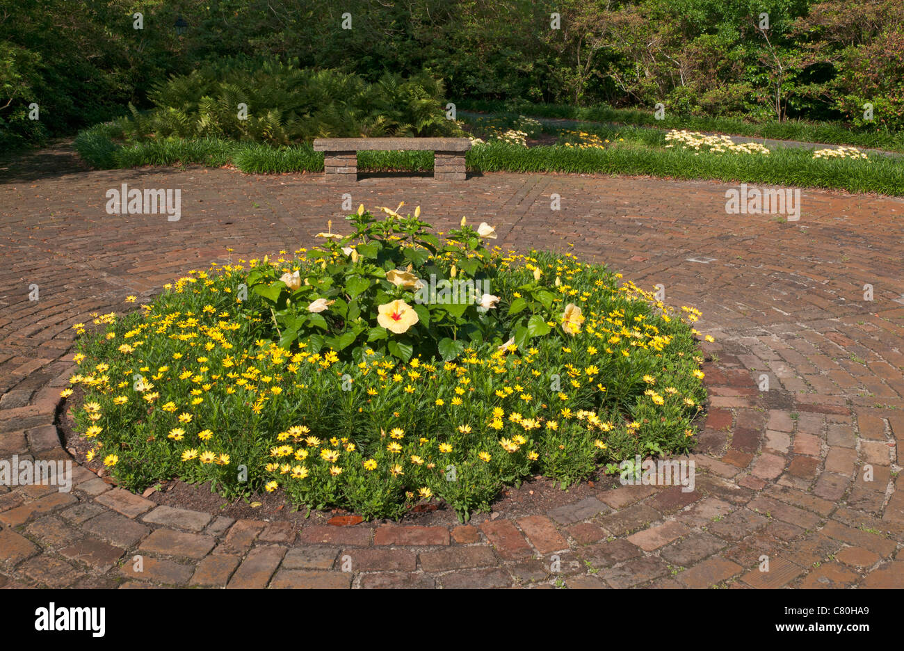 Alabama, Theodore, Bellingrath Gardens und Home, Backstein Innenhof Stockfoto