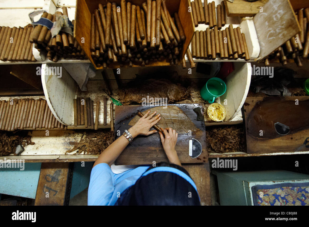 Philippinen, Manila, Flor De La Isabela Zigarrenfabrik Stockfoto