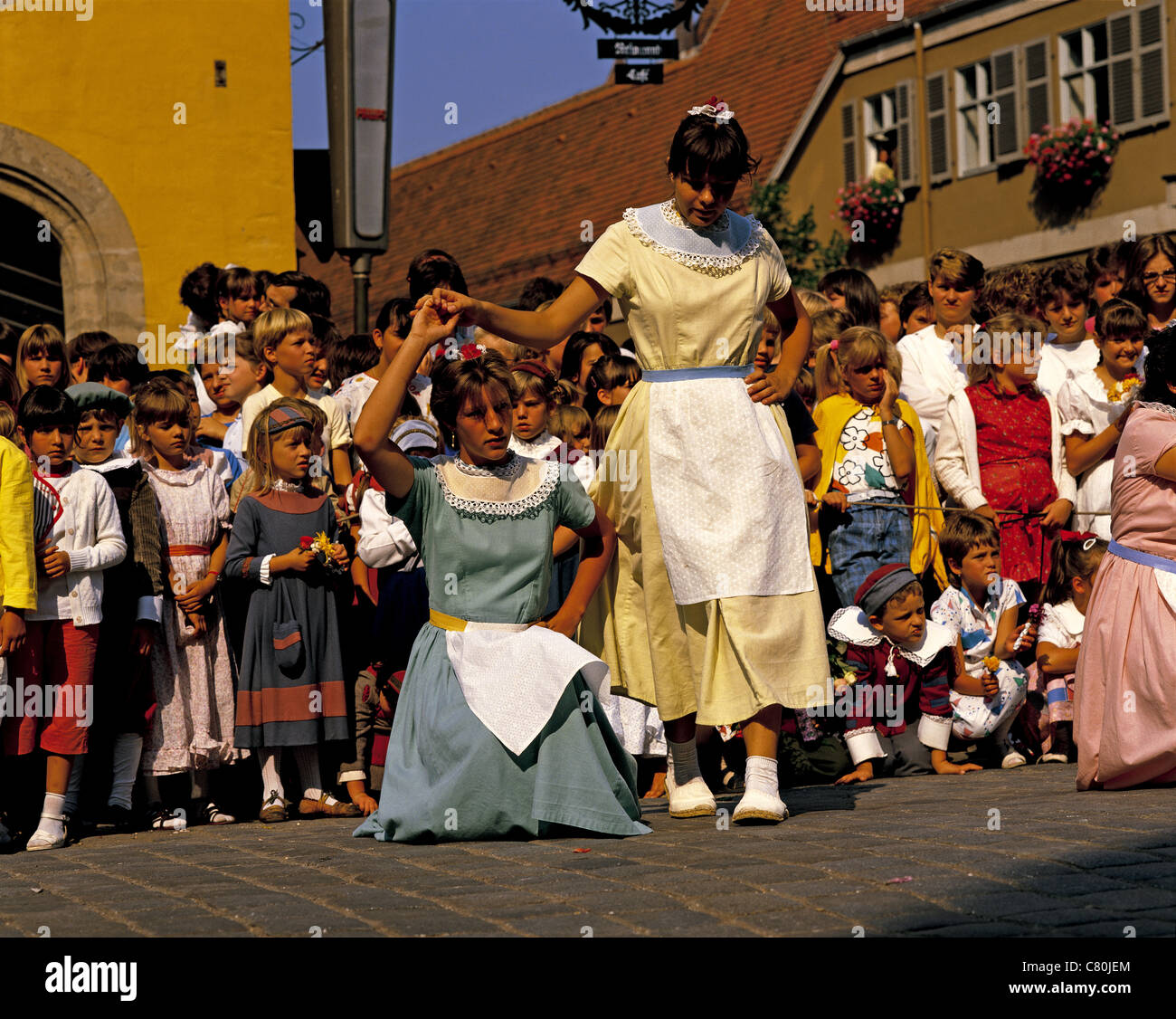 Historischen Kinderzeche Kinder Festival, Dinkelsbuhl, Bayern, Deutschland Stockfoto