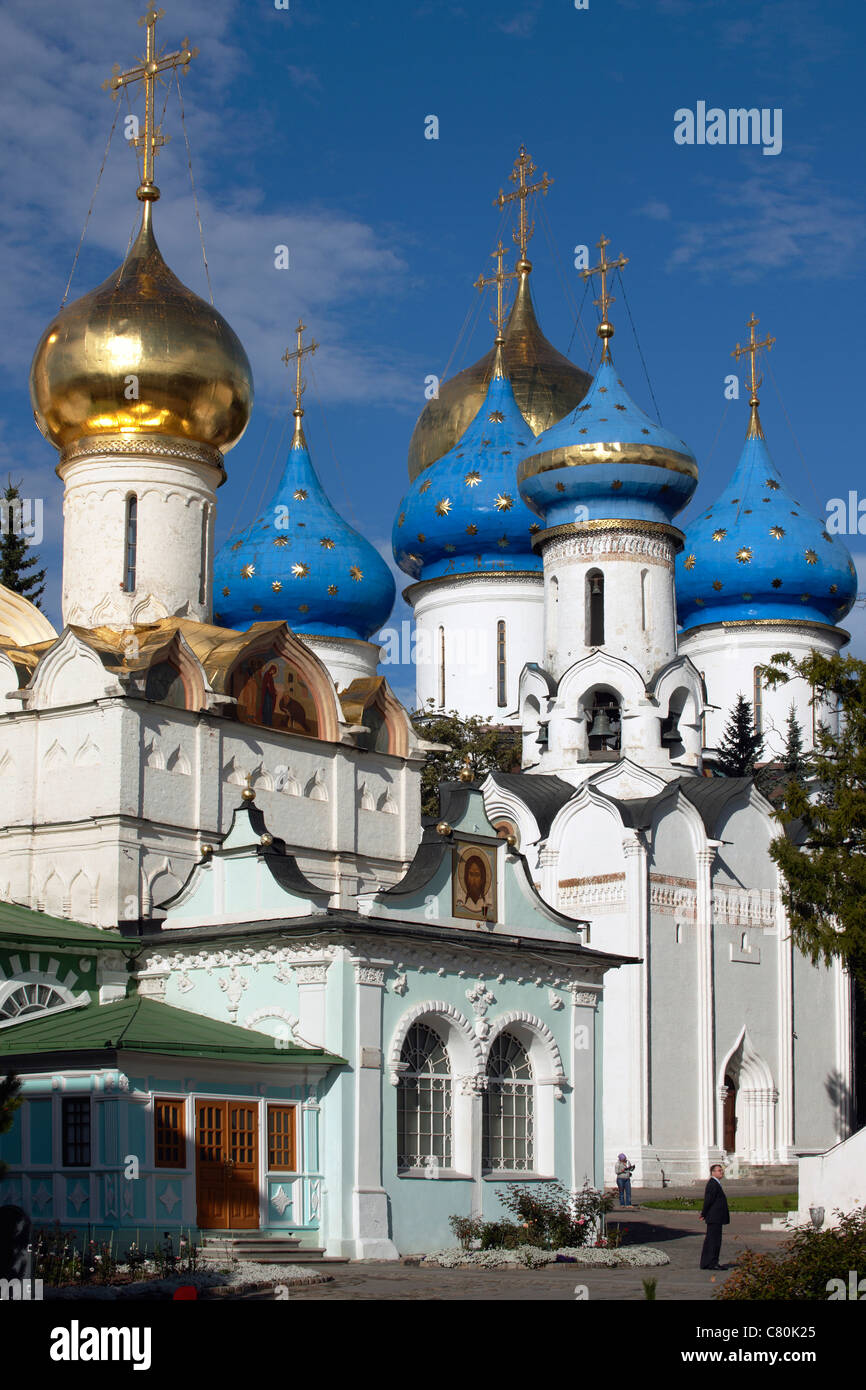Russland, Sergijew Posad (Zagorsk), Kloster St. Serge Heilige Dreifaltigkeit Stockfoto