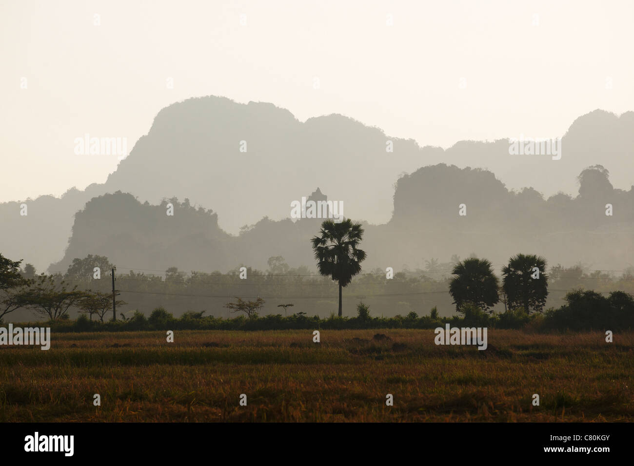 Myanmar, Burma, Mon-Staat, Land Stockfoto