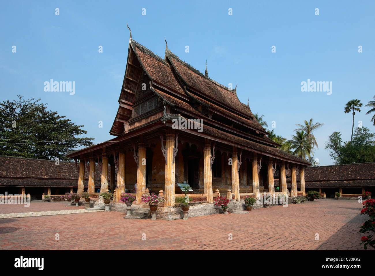 Laos, Vientiane, Wat Si Saket buddhistische Tempel, Museum Stockfoto