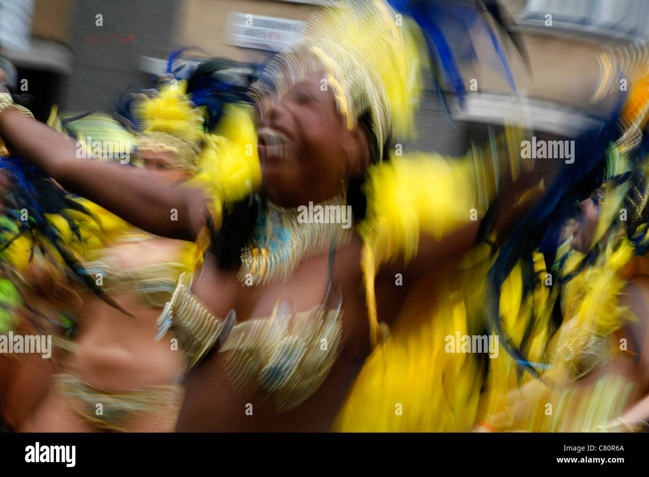 Kostüm (oder Mas) Parade in Notting Hill Carnival, Notting Hill, London, UK Stockfoto