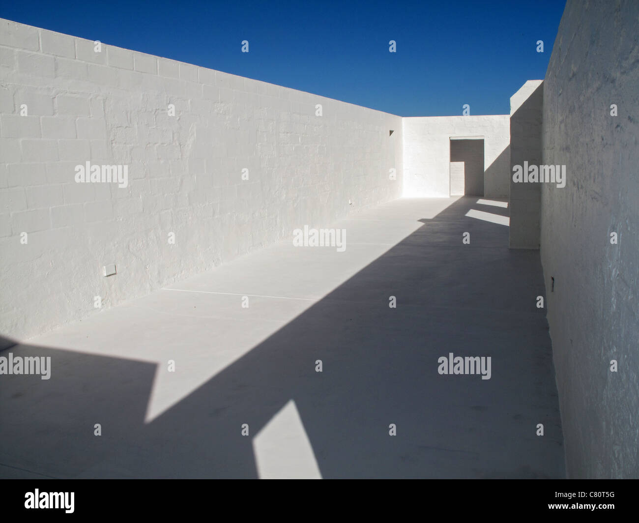 Weiß gewaschen Wand eines Steingebäudes Kapstadt Stockfoto