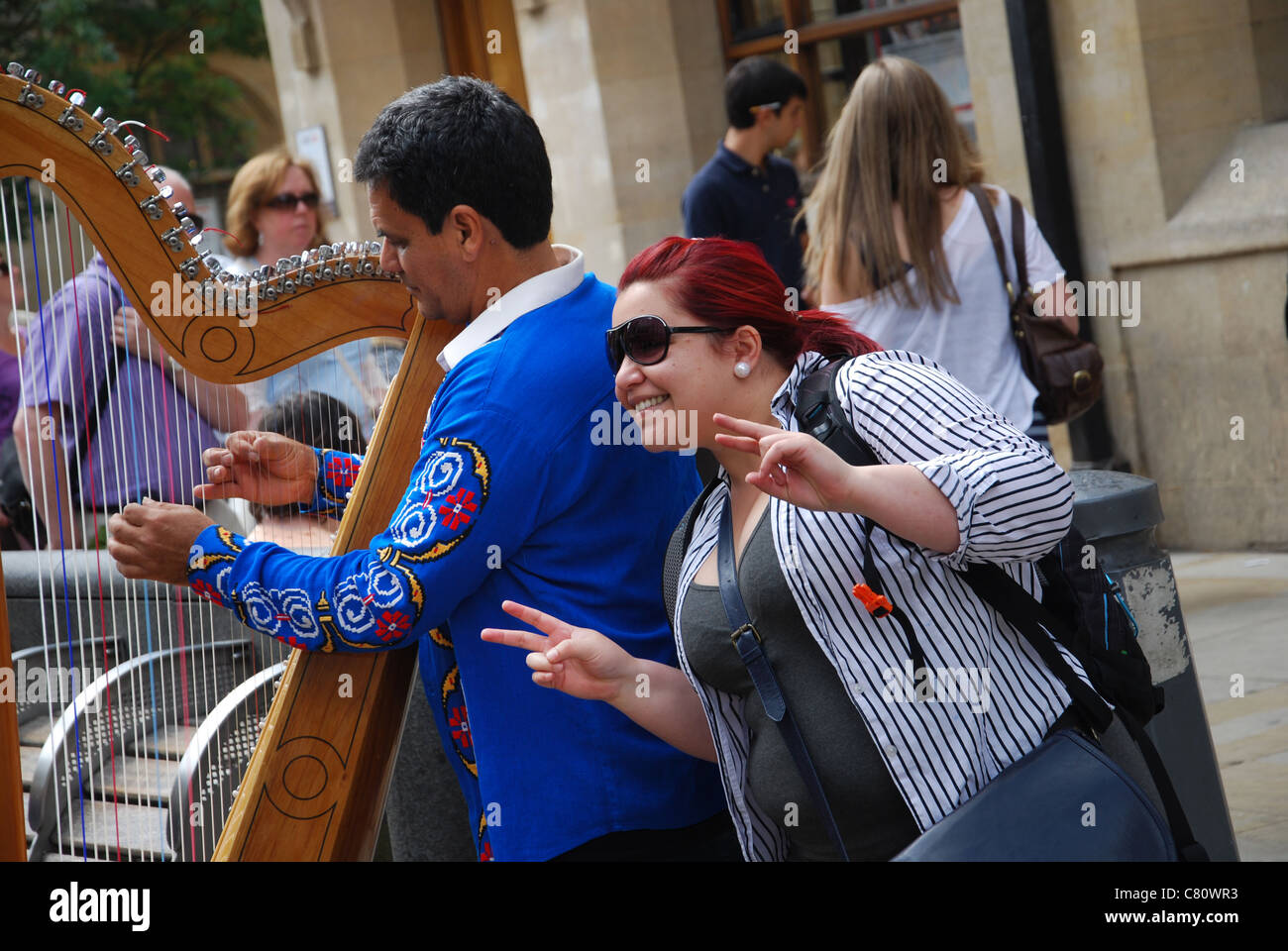 Straßenmusik in Oxford UK Stockfoto