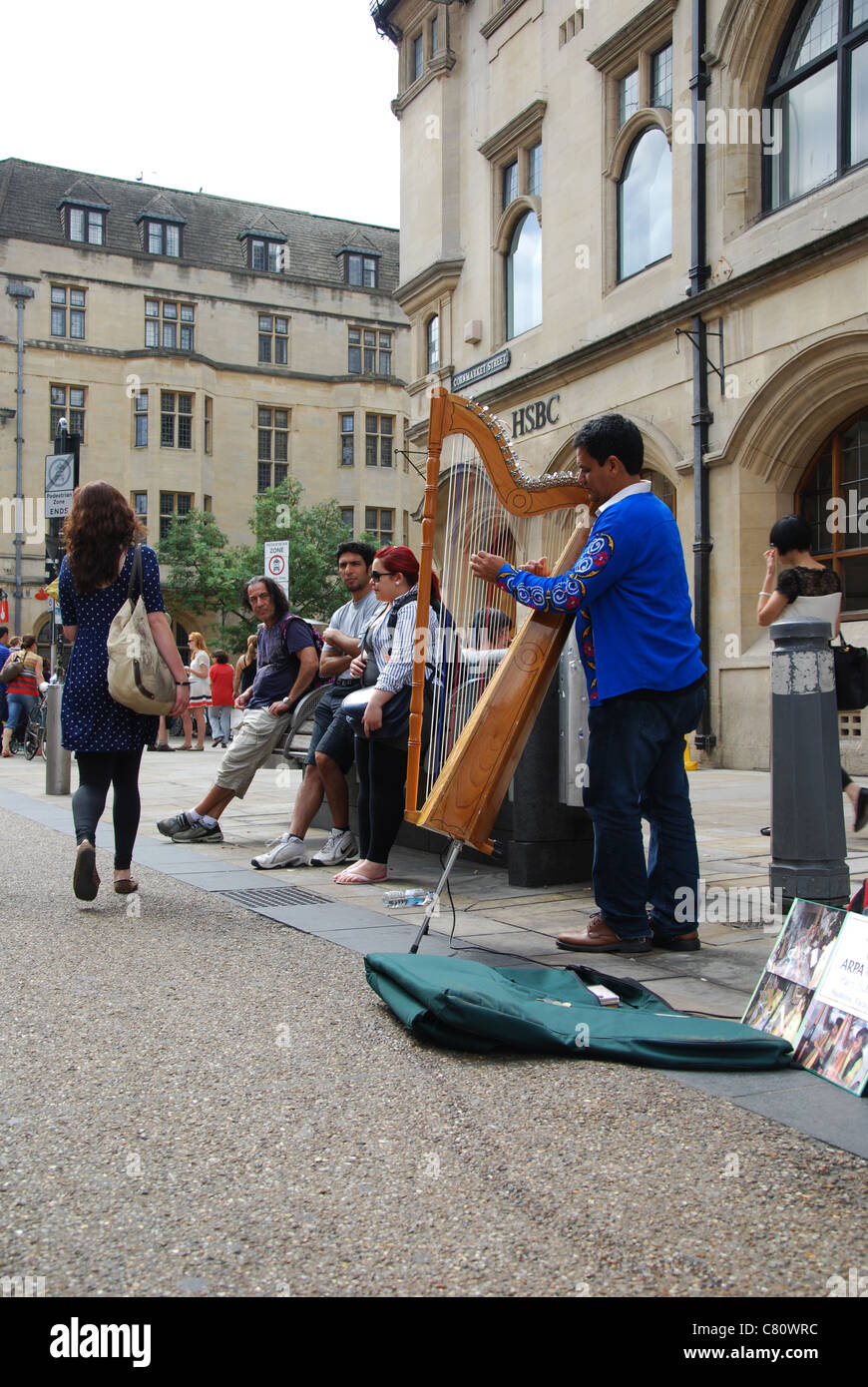 Straßenmusik in Oxford UK Stockfoto