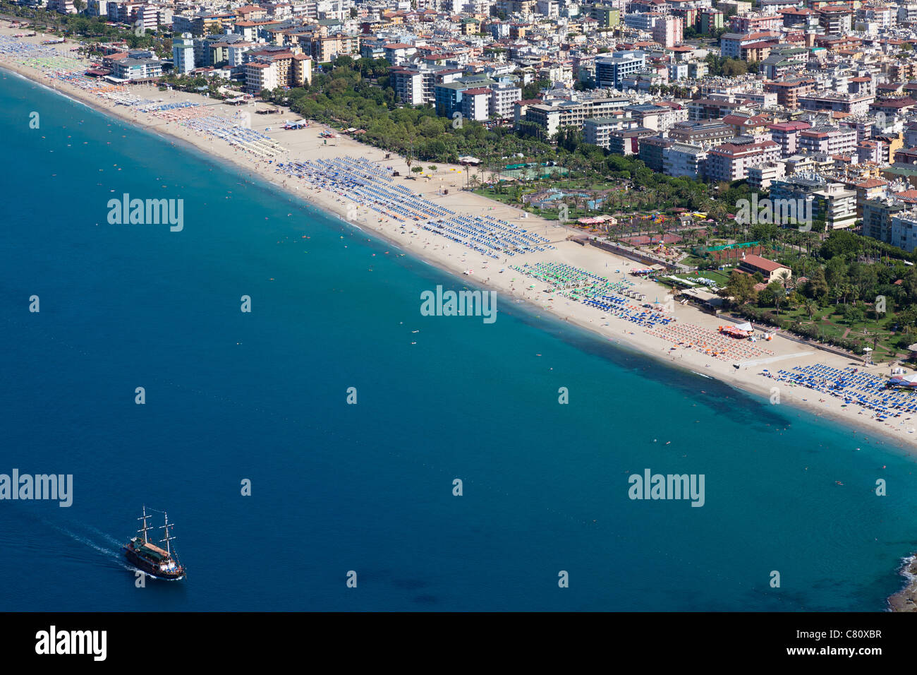 Turkei. Alanya Stadtbild. Kleopatra Strand Stockfoto