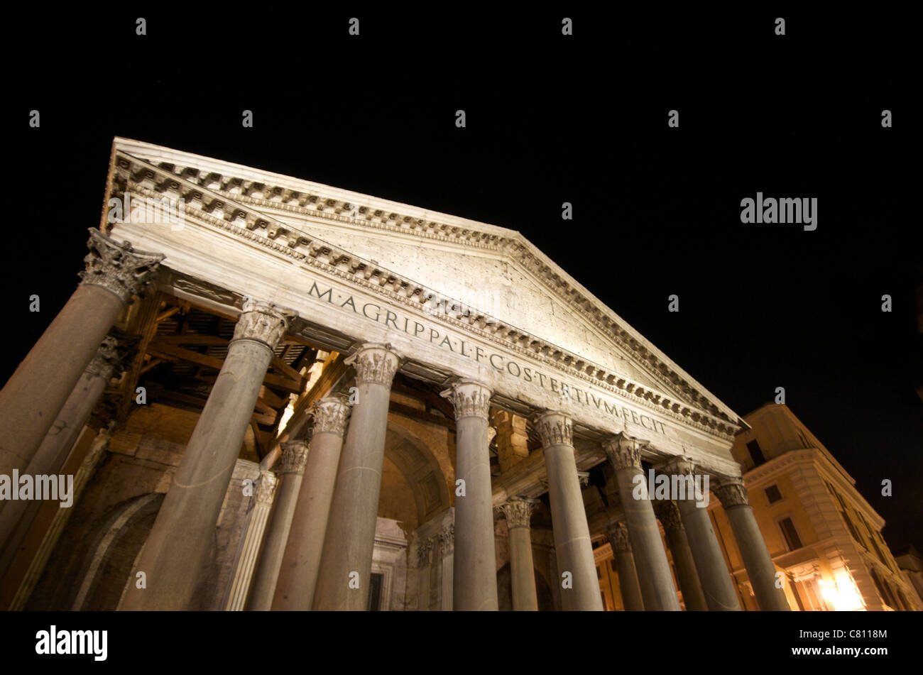 Pantheon in der Nacht. Rom. Italien Stockfoto