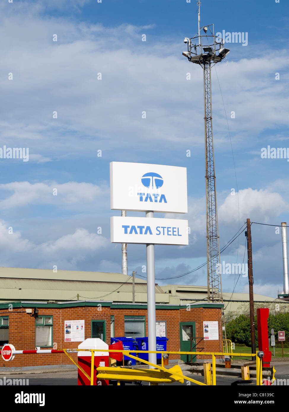 Eingang zum TATA Steel Skinningrove spezielle Bereiche Langprodukte Mühle Cleveland UK Stockfoto