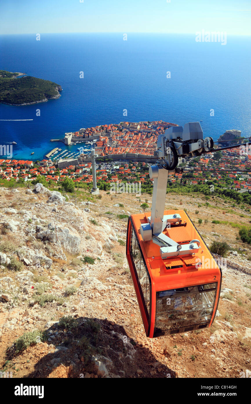 Dubrovnik Kroatien. Seilbahn. Stockfoto