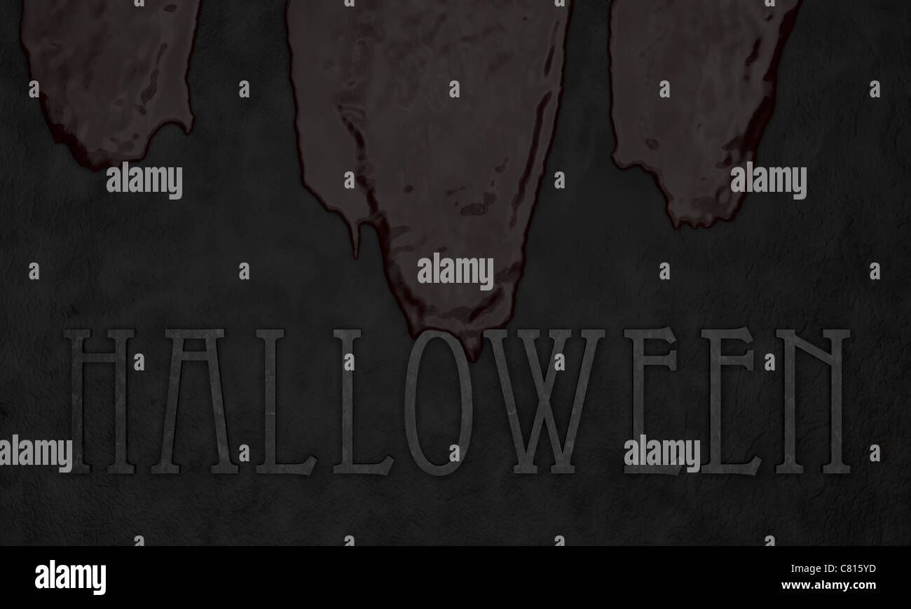 alte dickes Blut fließt über Tippfehler Halloween Stockfoto