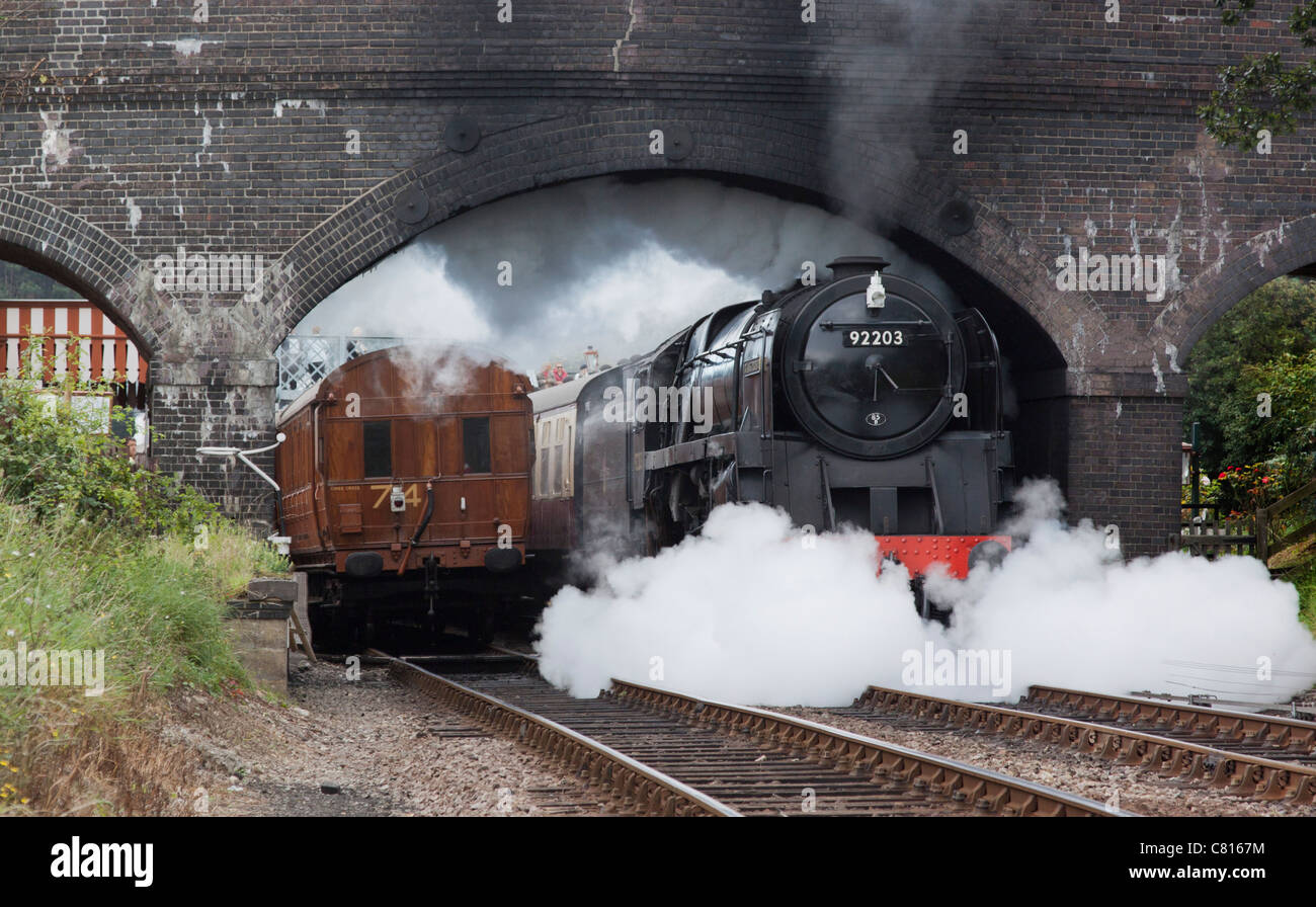 British Rail 9F Lok bekannt als Black Prince und ausgeliehen, die North Norfolk Railway von seinem Besitzer David Shepherd Stockfoto