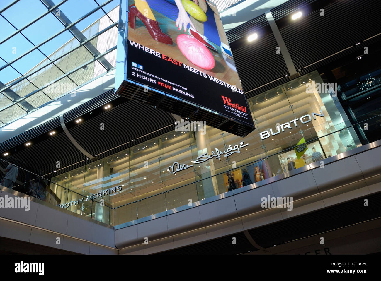 Arcadia Group Geschäfte im Einkaufszentrum Westfield Stratford City, London, England Stockfoto