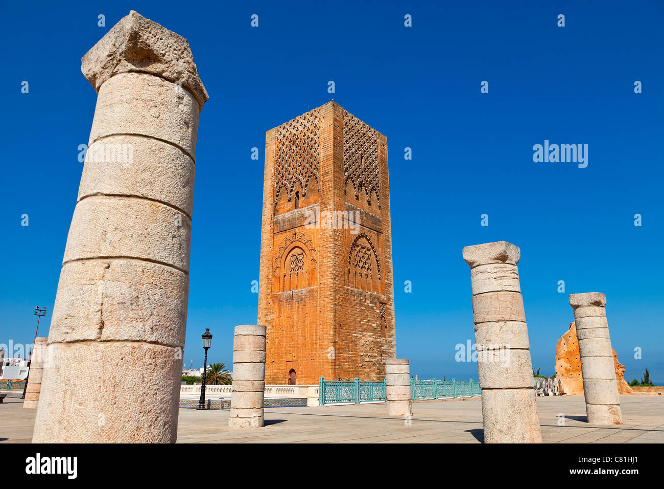 Marokko, Rabat, der Hassan-Turm Stockfoto