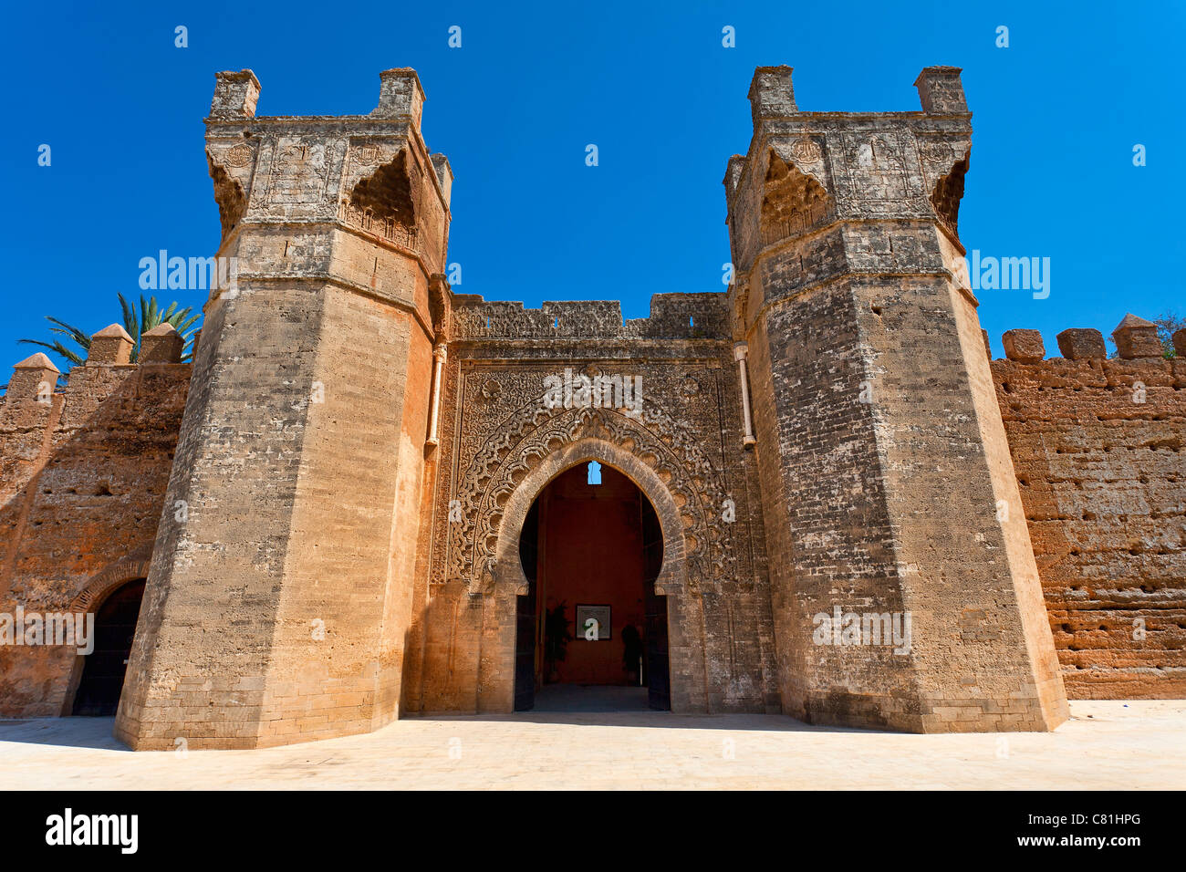 Rabat, Eingang der Chellah Nekropole Stockfoto
