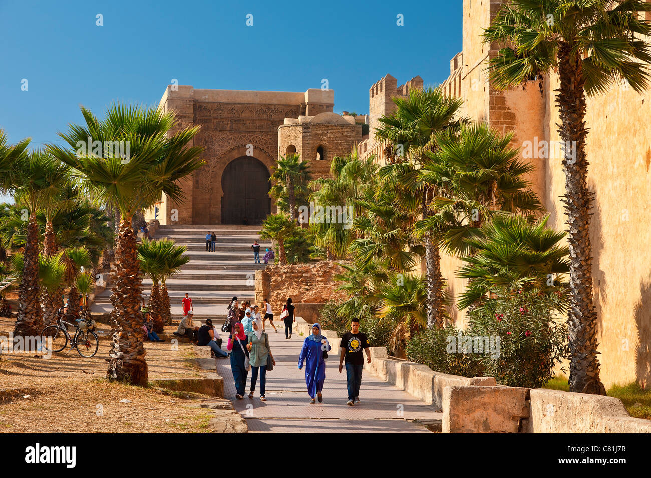 Rabat, City Wall der Kasbah des Oudaias Stockfoto