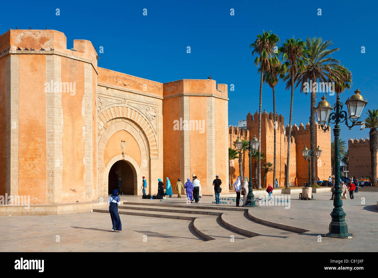 Stadtmauer von Rabat Marokko Stockfoto