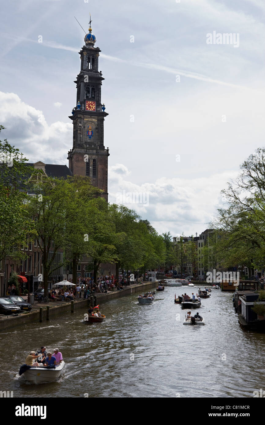 Kirche von Kanal in Amsterdam Stockfoto